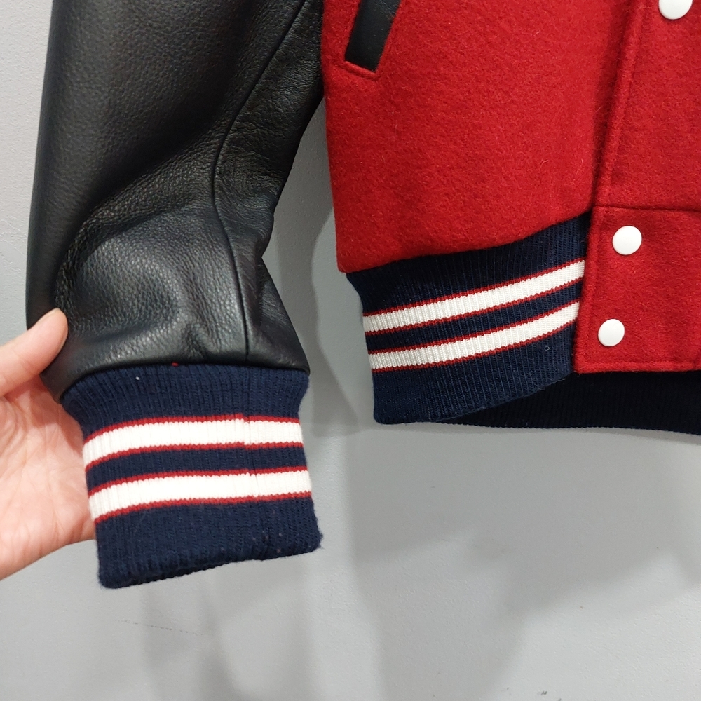 Roots Washington DC Award Leather Wool Varsity Letterman Jacket Medium - Picture 4 of 7